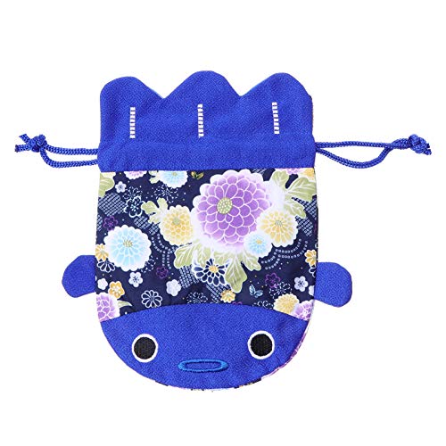 NUOBESTY Japonés Chirimen Kimono Imprimir Peces de Colores Bolsa con Cordón Monedero Joyería Cosmética Llavero Bolsa de Regalo de Dulces Chinos Boda Decoraciones Navideñas Azul