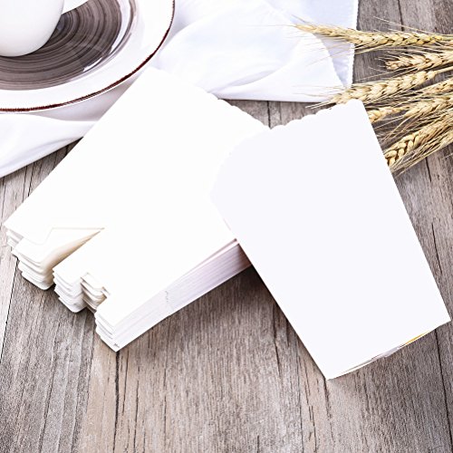 NUOLUX 100pcs Cajas de Palomitas de maíz Blancas Cartones Bolsas de Papel Contenedores de Papel de Comida para el Cine Cajas de postres de Mesa de Cine Favores de Boda