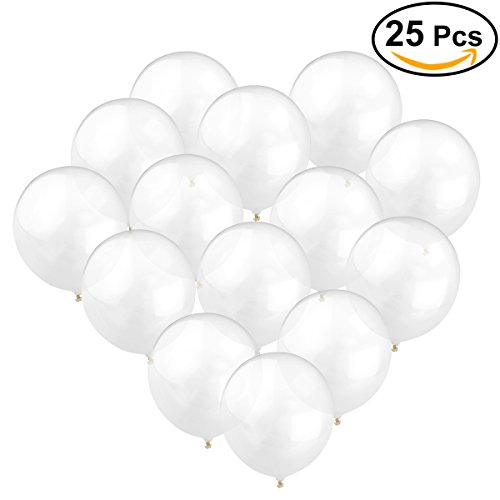 NUOLUX 25pcs 12 pulgadas Globos de látex color transparente del Ballon 3g