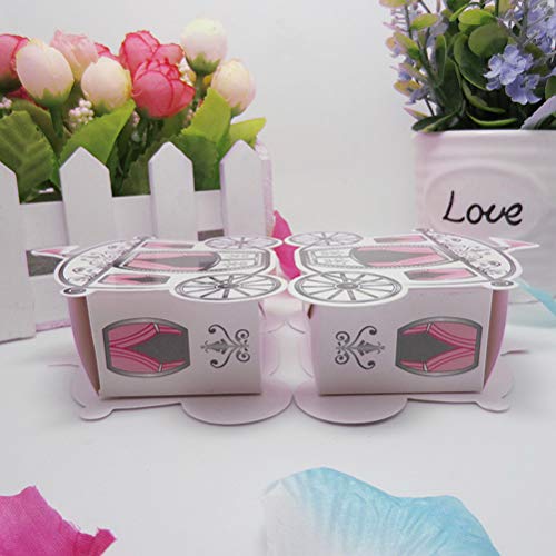 Nuoshen 50 cajas de dulces para bodas, carruajes de boda, cajas de papel para caramelos, fiestas, cajas de caramelos, cajas de regalo para bodas, fiestas y cumpleaños