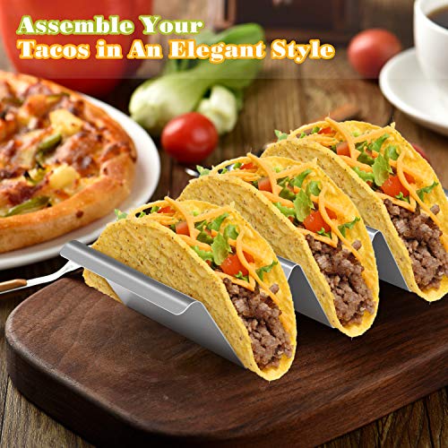 Nuovoware [4PZS] Soporte para Tacos Mexicanos de Acero Inoxidable 304 con 3 Compartimentos, Bandeja Para Tacos Lisa de Forma de Onda para Restaurante y Uso Doméstico, Taco Holders – Plata