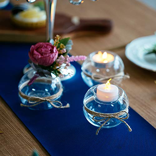 Nuptio Portavelas Tealight de Vidrio Transparente de 18 Piezas, 2 Tipos de Uso Portavelas Votivo, Decoración de Mesa Regalo Ideal para Bodas, Fiestas, Eventos (18 Piezas + 2 Piezas)