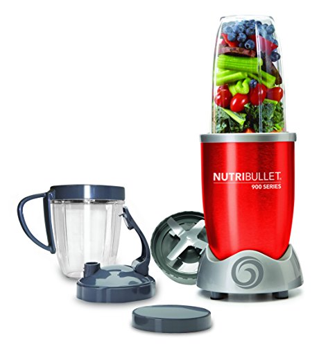 NutriBullet NB90928R Extractor de nutrientes original con recetario en español, ciclónico, apto lavavajillas, 900 W, alta velocidad 25.000 rpm, color rojo