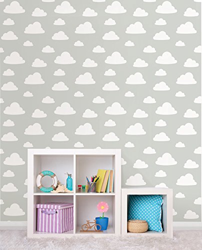 nuwallpaper nu1931 Nubes Peel and Stick – Papel pintado, color gris