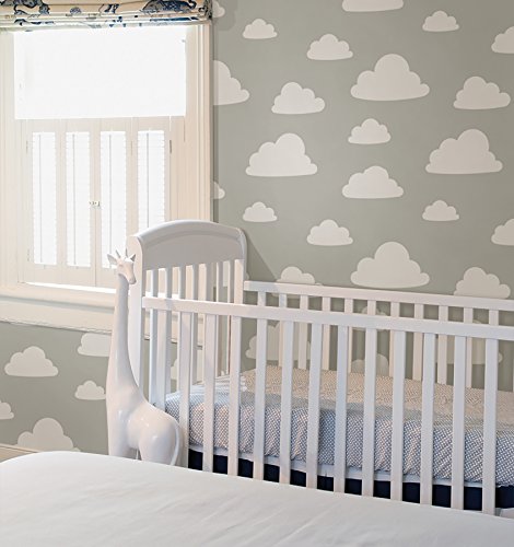 nuwallpaper nu1931 Nubes Peel and Stick – Papel pintado, color gris