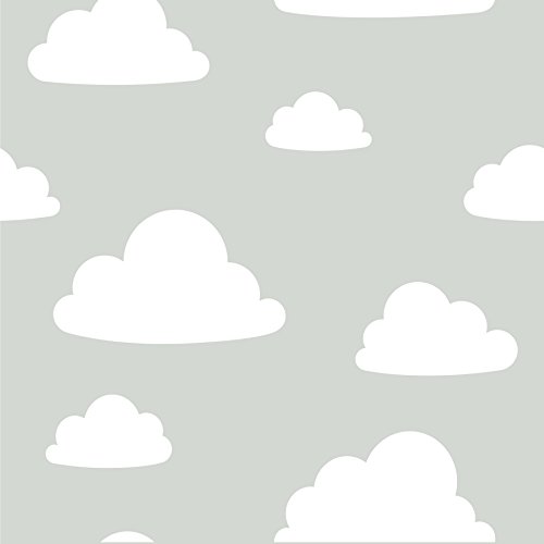 nuwallpaper nu1931 Nubes Peel and Stick – Papel pintado, color gris