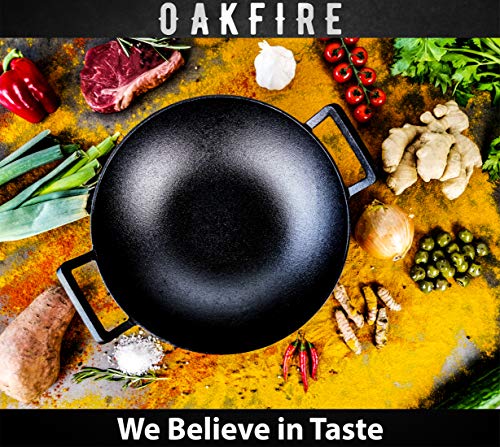 Oakfire Sartén Wok de hierro fundido