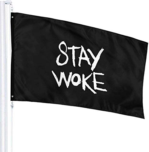 Oaqueen Banderas Stay Woke Decorative Bandera del jardín, 3 X 5 Ft Flag For Outdoor Indoor Home Decor