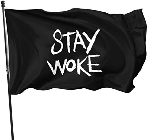 Oaqueen Banderas Stay Woke Decorative Bandera del jardín, 3 X 5 Ft Flag For Outdoor Indoor Home Decor