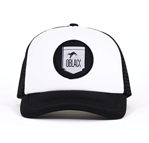 Oblack Gorra Trucker Black Nashville Negra Beisbol Ajustable con Visera Acolchada y Rejilla Negra - Gorras de Hombre