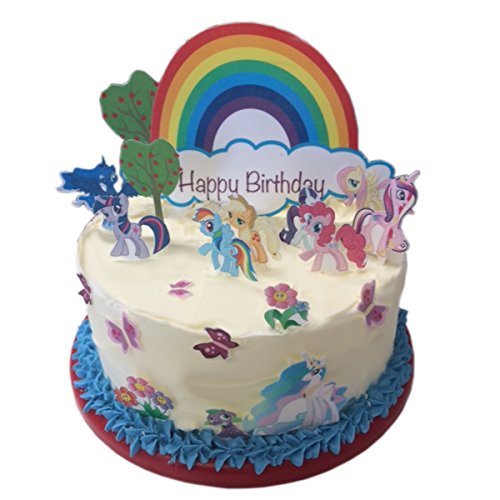 Obleas para decoración de tartas, diseño de My Little Pony, para cumpleaños