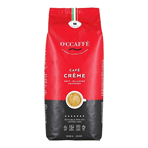 O'ccaffè – Café Crème | 1 kg de granos enteros | café crema bajo en acidez y aromático | tostado extra lento de tambor de un negocio familiar italiano