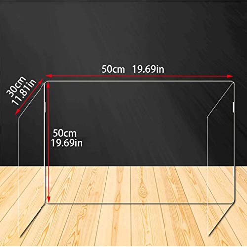 Oceanindw Protector contra Estornudos de Mesa, Escudo de Escritorio con Deflector Acrílico en Forma de U Previene la Infección Cruzada de Gotitas (Varios Tamaños)