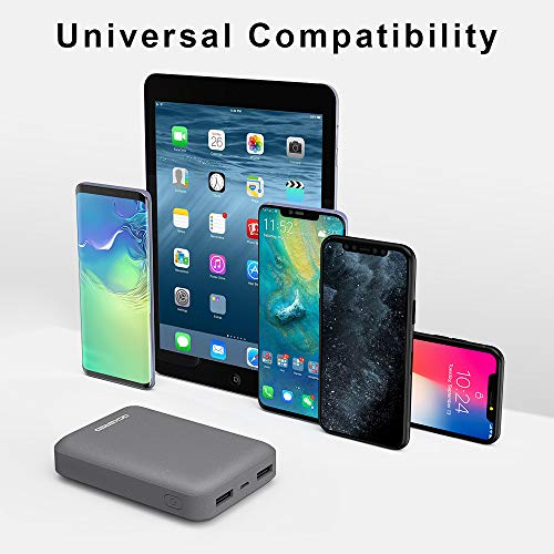 ockered Batería Externa Power Bank 10000Mah, Cargador Portátil Móvil con 2 Puertos Salidas USB Alta Velocidad y LED, Compatible con iPhone, iPad, Samsung Galaxy, Huawei Y Otros Smartphones