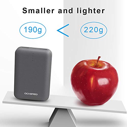 ockered Batería Externa Power Bank 10000Mah, Cargador Portátil Móvil con 2 Puertos Salidas USB Alta Velocidad y LED, Compatible con iPhone, iPad, Samsung Galaxy, Huawei Y Otros Smartphones