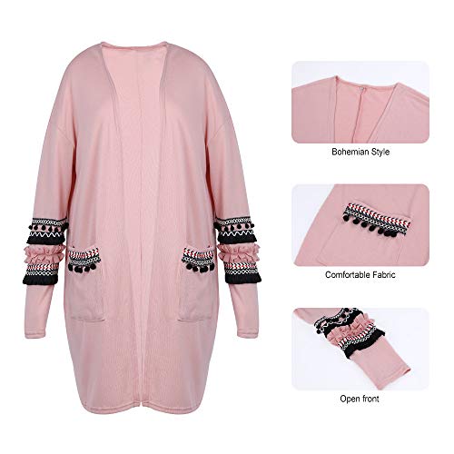 OEAK 2019 nuevas mujeres de manga larga punto Cardigan suéteres casual otoño Abrigos Outwear moda invierno harajuku veste Femme Rosa rosa XXX-Large