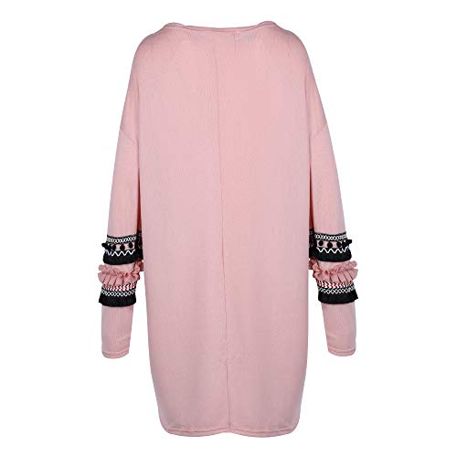 OEAK 2019 nuevas mujeres de manga larga punto Cardigan suéteres casual otoño Abrigos Outwear moda invierno harajuku veste Femme Rosa rosa XXX-Large