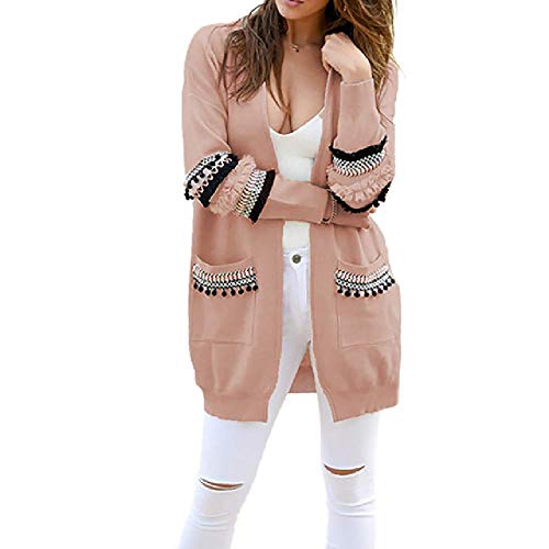 OEAK 2019 nuevas mujeres de manga larga punto Cardigan suéteres casual otoño Abrigos Outwear moda invierno harajuku veste Femme Rosa rosa XXX-Large