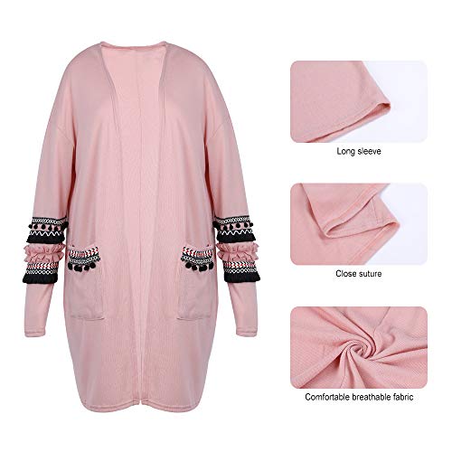 OEAK 2019 nuevas mujeres de manga larga punto Cardigan suéteres casual otoño Abrigos Outwear moda invierno harajuku veste Femme Rosa rosa XXX-Large