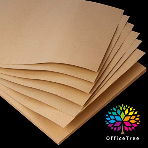 OfficeTree 50 hojas de papel marrón sin recubrir A4-230g/m² niños cartulina para para hacer manualidades, diseñar