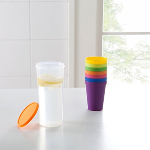 OFKPO 8 Pcs Vasos de Plástico, Tazas de Viaje Portátil y Reutilizable,Sin BPA para Camping, Picnics y Viaje ect, 200ML