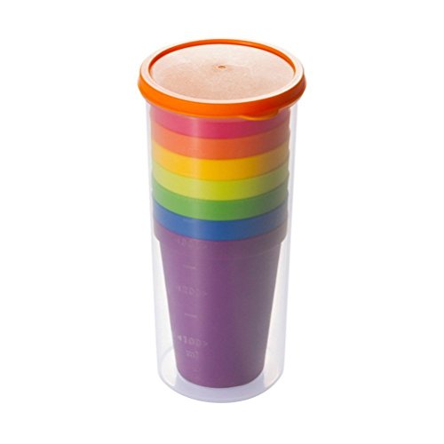 OFKPO 8 Pcs Vasos de Plástico, Tazas de Viaje Portátil y Reutilizable,Sin BPA para Camping, Picnics y Viaje ect, 200ML