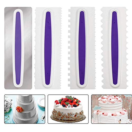 OFNMY 4pcs Raspador para Tartas de Pasteles para Decoración de Bordes, Herramienta de Bricolaje, Espátulas de Crema y Azúcar