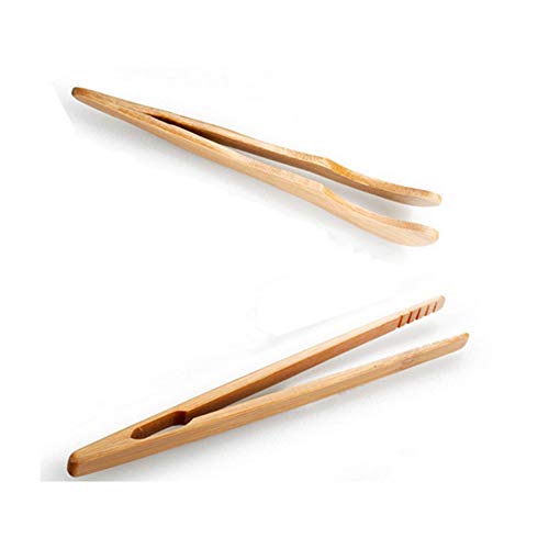 Ogquaton El Bamboo Toast Tongs Tostadora de Madera Pinzas de Cocina Clip de Frutas para Tostadas, Frutas, Pan y pepinillos