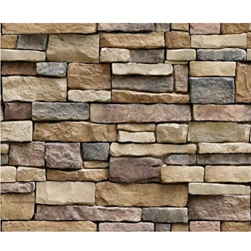 OHQ Pegatina De Pared Etiqueta Pared 3D PVC Pegatinas DecoracióN Relieve Ladrillo Piedra Adhesivo Ladrillo SimulacióN Efecto Antiguo (45 * 45cm, Multicolor#2)