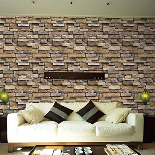 OHQ Pegatina De Pared Etiqueta Pared 3D PVC Pegatinas DecoracióN Relieve Ladrillo Piedra Adhesivo Ladrillo SimulacióN Efecto Antiguo (45 * 45cm, Multicolor#2)