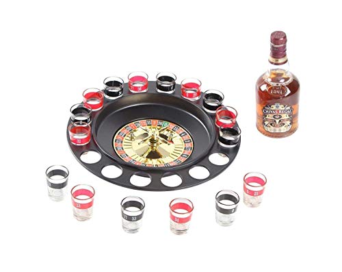 Ohuhu Juego de Beber Ruleta Embalaje de Regalo Juego de Beber para Adultos con 16 Vasos y 2 Bolas Drinking Roulette Set