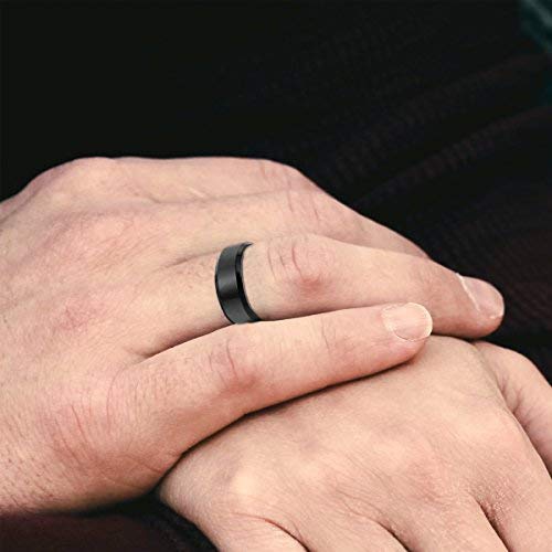 OIDEA Anillo Hombre Acero Inoxidable Pulido Anillo para Boda Aniversario 17(18.1MM) Buen Regalo para Hombre Deligado