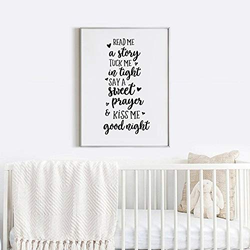 oioiu Kids Story Quotes Print Lienzo en Blanco y Negro Cartel jardín de Infantes Arte de la Pared Lienzo Pintura decoración nórdica Fotos bebé niños decoración de la habitación