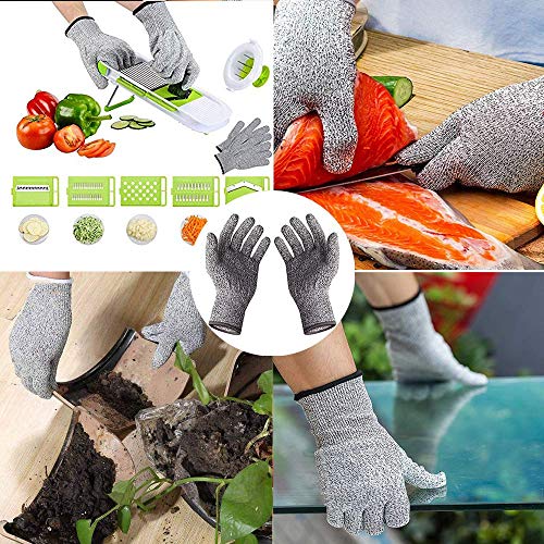 OKAWADACH Guantes Anticorte, Guantes Resistentes a Los Cortes Nivel 5 guante carnicero Seguridad Proteccion Guante para Cocina (L)