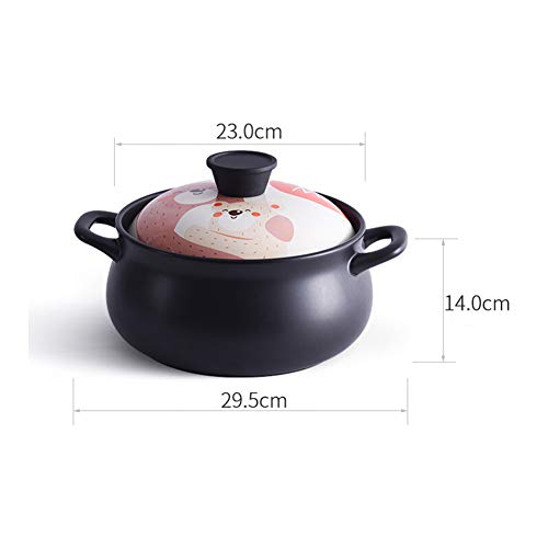 Olla de cocotte esmaltada resistente a altas temperaturas, de hierro fundido, con tapa, olla de cerámica Crock Pot, sopa de alta temperatura, cocina de gas universal Nombre de estilo. Pink-4.5L color