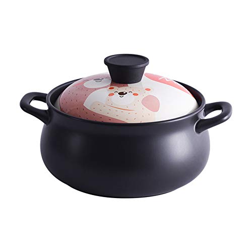 Olla de cocotte esmaltada resistente a altas temperaturas, de hierro fundido, con tapa, olla de cerámica Crock Pot, sopa de alta temperatura, cocina de gas universal Nombre de estilo. Pink-4.5L color