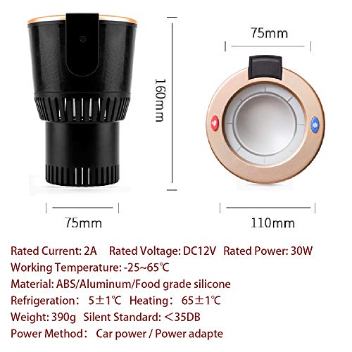 Olymbros Taza de enfriamiento rápido para Autos 12V Taza de Agua para enfriamiento y calefacción portátil Universal para Autos - Portavasos para Autos Silencioso Refrigerador Pequeño Coche Viaje