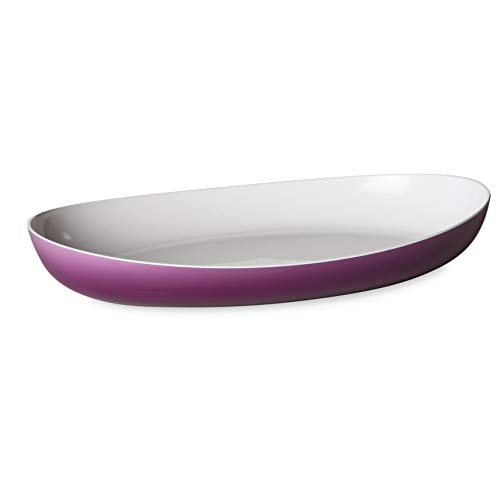 Omada Design Plato para servir u hornear en plástico irrompible de dos tonos, Made in Italy, 28 x 17 x 5 cm, apto para lavavajillas, ideal para platos fríos o calientes, línea Trendy