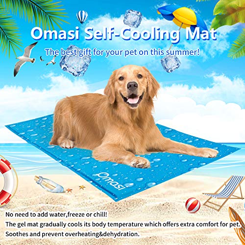 Omasi Alfombrilla de Refrigeración para Animales, Enfriamiento para Camas de Mascotas, No tóxico, Auto, para Perros y Gatos (50 x 90 CM)