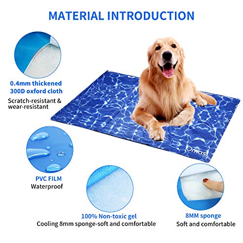 Omasi Alfombrilla de Refrigeración para Perros Almohadilla de Cama para Mascotas Cama de Perro y Gato para Verano Animales Manta de Dormir Fresco Cojín Ideal para Gatos y Perros en Verano Caluroso