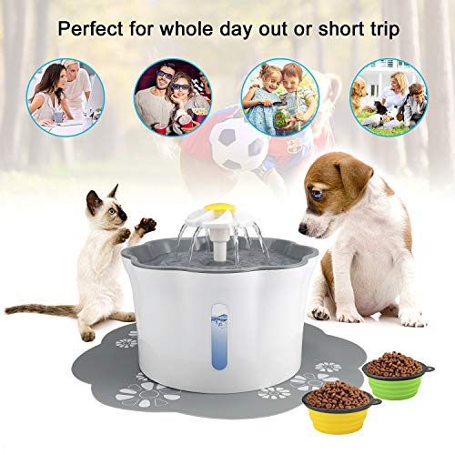 Omasi Bebedero Gatos Fuente silencioso para Mascotas, 2.6L Bebedero Automático Fuente de Agua para Gatos Perros 3 Modos Ajustable Con 3 Filtros de Carbón Activado