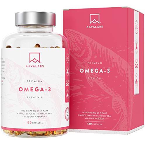 Omega 3 de Aceite de Pescado [2000 mg] - 800 mg EPA y 400 mg DHA - Alta Potencia - Destilado Molecularmente para mayor pureza - Fuente de Ácidos Grasos - 120 cápsulas blandas - suministro de 60 días