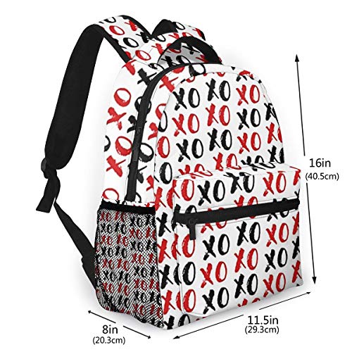 OMQFEW Mochilas Portatil 14 Pulgadas, Resistente Al Agua Casual Mochila, Multifuncional Mochila De Gran Capacidad para Hombre Mujer Escolar Trabajo Viajes Beso Amor Cepillo Signos De Letras