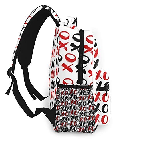 OMQFEW Mochilas Portatil 14 Pulgadas, Resistente Al Agua Casual Mochila, Multifuncional Mochila De Gran Capacidad para Hombre Mujer Escolar Trabajo Viajes Beso Amor Cepillo Signos De Letras