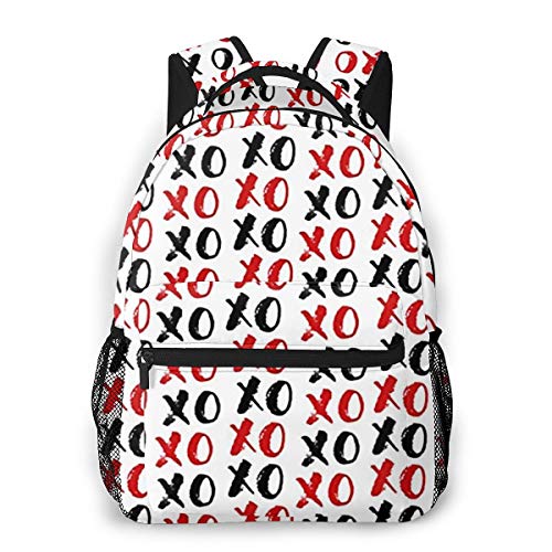 OMQFEW Mochilas Portatil 14 Pulgadas, Resistente Al Agua Casual Mochila, Multifuncional Mochila De Gran Capacidad para Hombre Mujer Escolar Trabajo Viajes Beso Amor Cepillo Signos De Letras