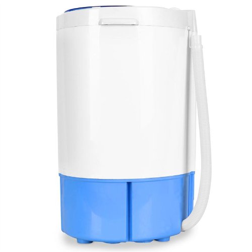 Oneconcept DB003 - Lavadora, minilavadora, Lavadora para Acampar, lavarropas, para Solteros o Estudiantes, Capacidad de 2 kg, Potencia de Lavado de 250 W, 2 programas de Lavado, Blanco-Azul