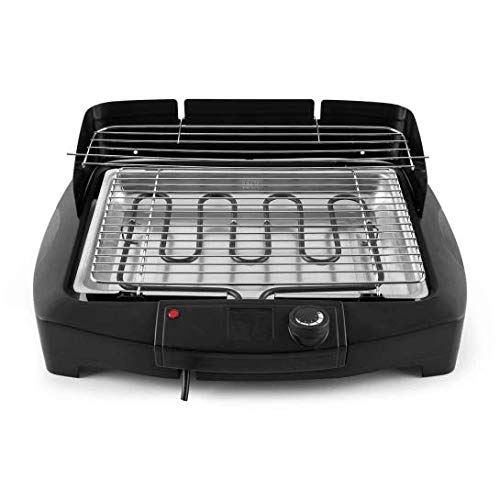 Oneconcept Dr. Beef II Gusto Edition - Parrilla eléctrica, Grill eléctrico, Potencia máxima 2000 W, 900 cm², Temperatura Ajustable, Circuito de Seguridad, Base extraíble, Desmontable, Negro