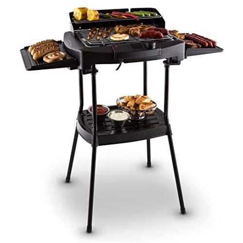 Oneconcept Dr. Beef II Gusto Edition - Parrilla eléctrica, Grill eléctrico, Potencia máxima 2000 W, 900 cm², Temperatura Ajustable, Circuito de Seguridad, Base extraíble, Desmontable, Negro