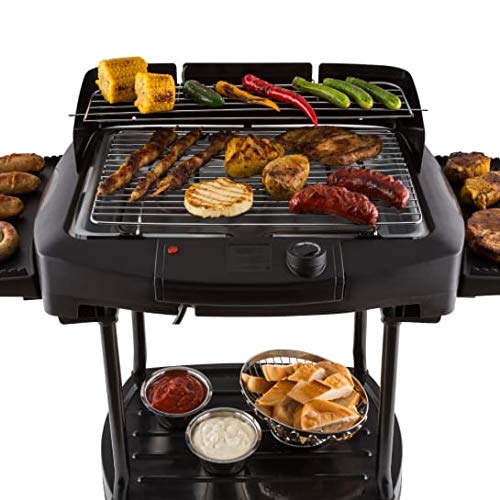 Oneconcept Dr. Beef II Gusto Edition - Parrilla eléctrica, Grill eléctrico, Potencia máxima 2000 W, 900 cm², Temperatura Ajustable, Circuito de Seguridad, Base extraíble, Desmontable, Negro