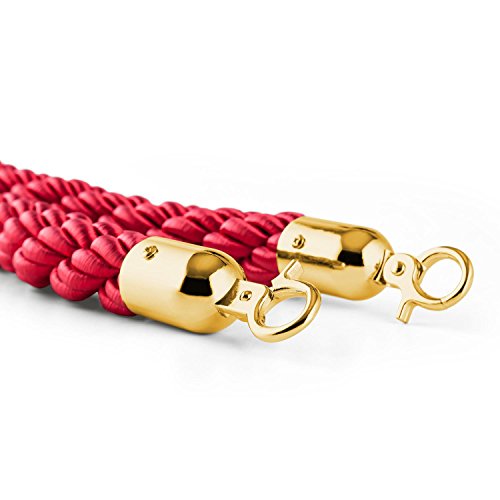 oneConcept Golden Cord Cuerda de ampliación para limitador de paso oro/rojo (diseñado para poste separador oneConcept Silver Gate)